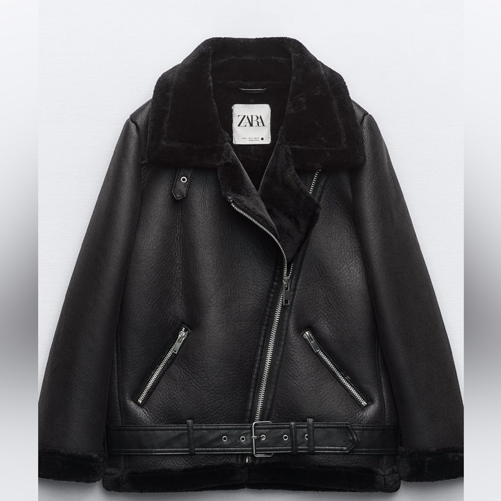 ZARA DOUBLE FACED BIKER JACKET SIZE SMALL